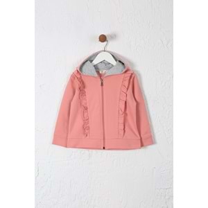 Kız Çocuk Hırka Fırfırlı - Gül Kurusu (98/122)