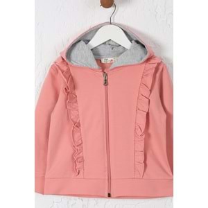 Kız Çocuk Hırka Fırfırlı - Gül Kurusu (98/122)