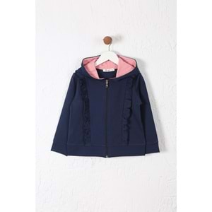 Kız Çocuk Hırka Fırfırlı - Lacivert (98/122)