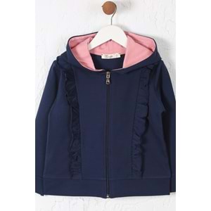 Kız Çocuk Hırka Fırfırlı - Lacivert (98/122)