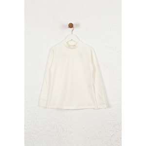 Kız Çocuk Tişört Dar Boğazlı - Krem (128/152)