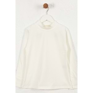 Kız Çocuk Tişört Dar Boğazlı - Krem (128/152)