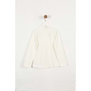 Kız Çocuk Tişört Dar Boğazlı - Krem (128/152)