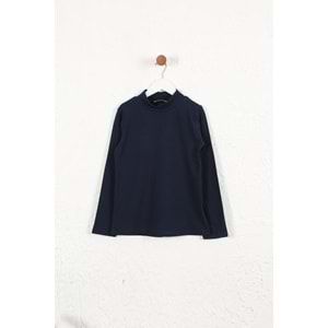 Kız Çocuk Tişört Dar Boğazlı - Lacivert (128/152)