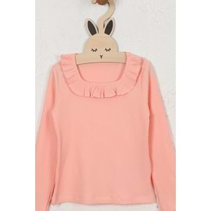 Kız Çocuk Tişört Kare Yakalı - Yavruağzı (128/152)