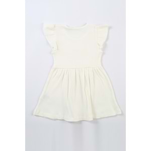 Kız Çocuk Elbise Büyük Kurdeleli - Krem (92/116)