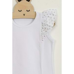 Kız Çocuk Tişört Baskılı Fistolu - Beyaz (98/122)