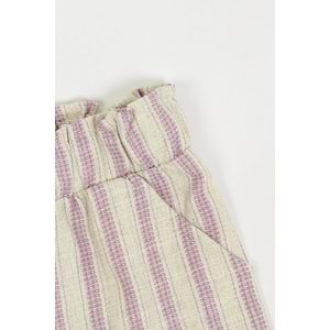 Kız Çocuk Şort Çizgili - Lila (98/122)