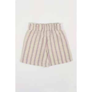 Kız Çocuk Şort Çizgili - Lila (98/122)