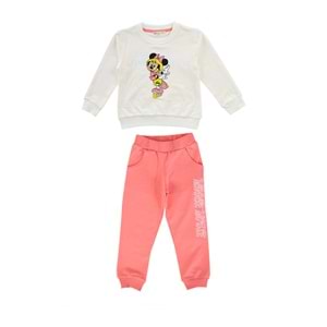 Kız Çocuk Sweat Takım Mickey Baskılı - Krem (98/122)