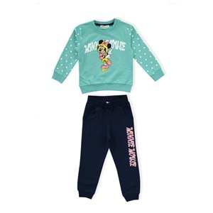 Kız Çocuk Sweat Takım Mickey Baskılı - Su Yeşili (98/122)