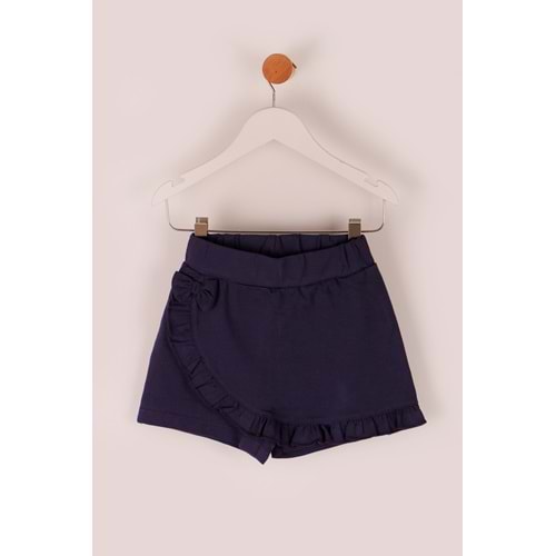 Kız Çocuk Şort Etek Kurdeleli - Koyu Mor (98/122)