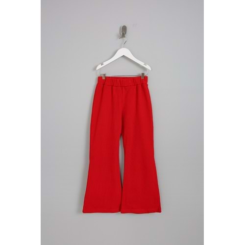 Kız Çocuk Eşofman Altı Ispanyol Paça - Kırmızı (128/152)