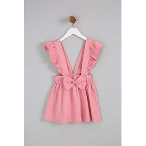 Kız Çocuk Askılı Etek Kurdeleli - Gül Kurusu (98/122)