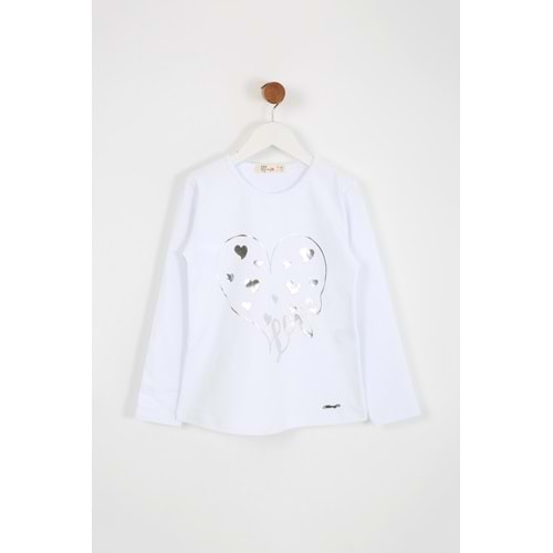 Kız Çocuk Tişört Love Baskılı - Beyaz (116/140)