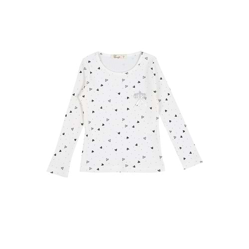 Kız Çocuk Sweat Taç Aksesuarlı - Krem (98/122)