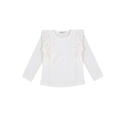 Kız Çocuk Sweat Fırfırlı - Krem (98/122)