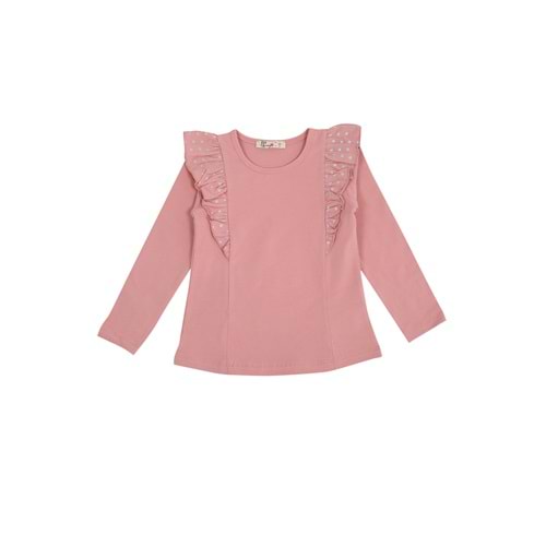 Kız Çocuk Sweat Fırfırlı - Gül Kurusu (98/122)