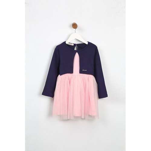 Kız Çocuk Elbise Tüllü - Mor (98/122)