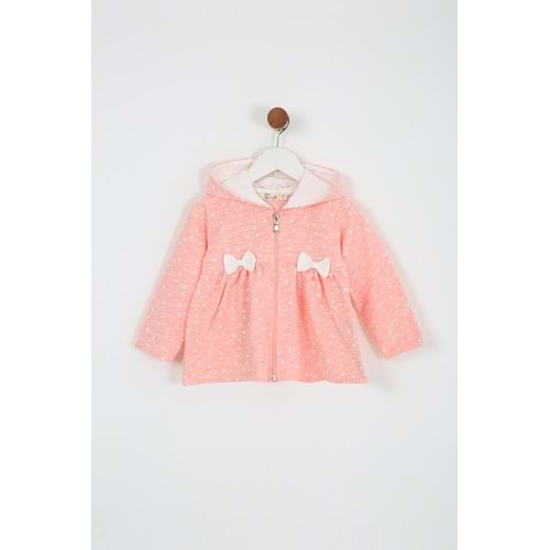 Kız Çocuk Hırka Çift Kurdeleli - Pembe (74/98)