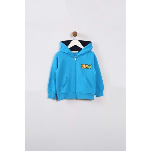 Erkek Çocuk Hırka Dinozorlar Baskılı - Mavi (92/116)