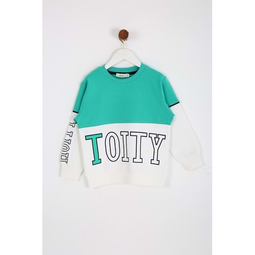 Erkek Çocuk Tişört Hoity Baskılı - Açık Yeşil (98/122)