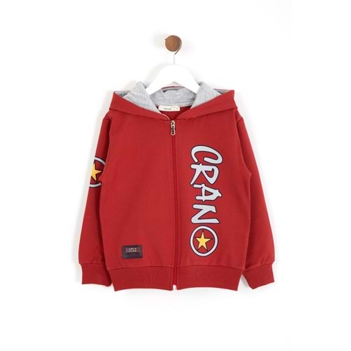 Erkek Çocuk Hırka Yıldız Baskılı - Bordo (110/134)