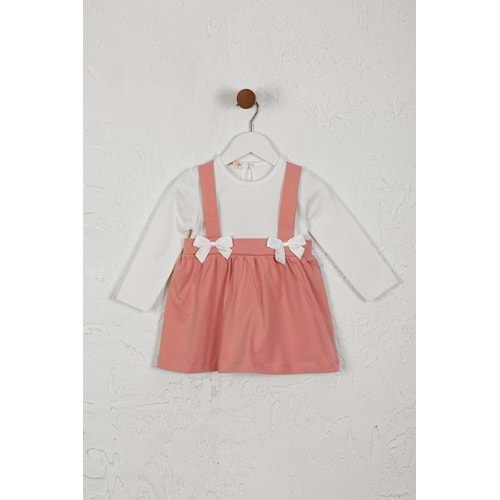 Kız Çocuk Elbise Askılı Kurdeleli - Gül Kurusu (74/98)