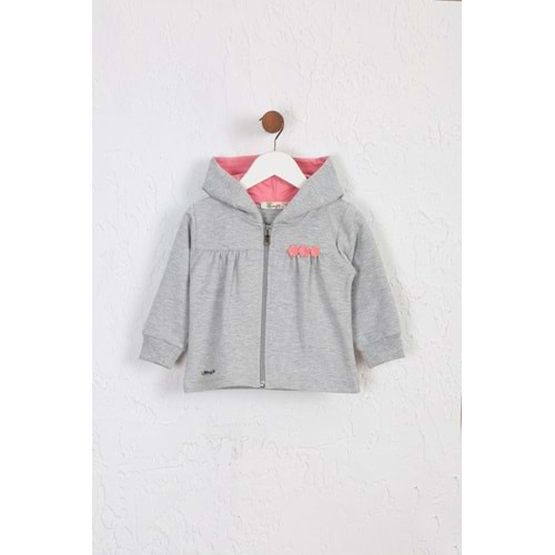 Kız Çocuk Hırka Hazır Papatyalı - Gri (74/98)