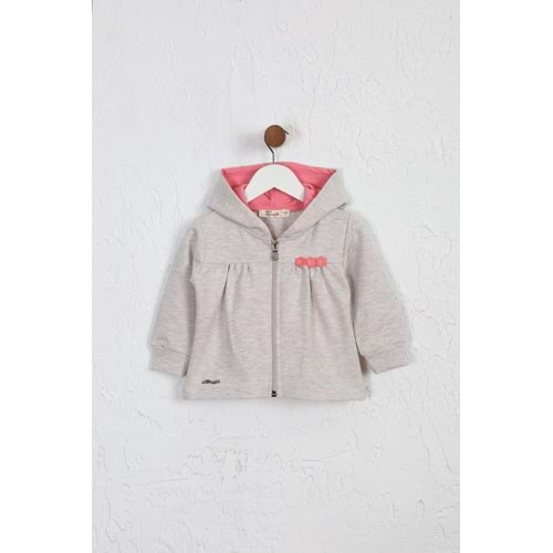 Kız Çocuk Hırka Hazır Papatyalı - Kahve Melanj (74/98)