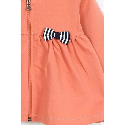 Kız Çocuk Hırka 2 Kurdeleli - Kiremit (74/98)