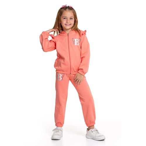 Kız Çocuk Takım B Baskılı - Somon (98/122)