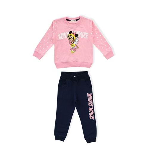 Kız Çocuk Sweat Takım Mickey Baskılı - Bebe Pembe (98/122)