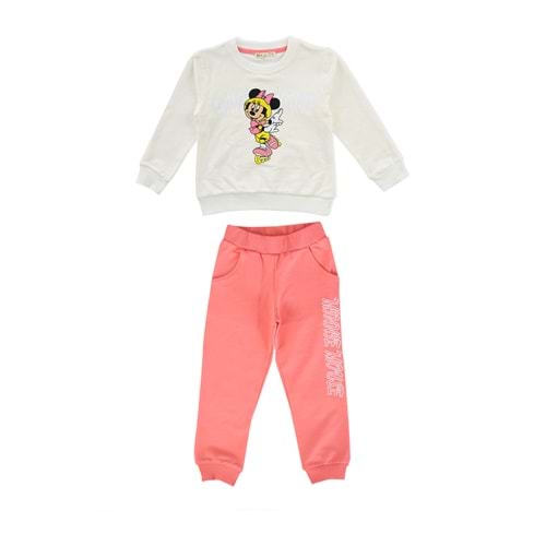 Kız Çocuk Sweat Takım Mickey Baskılı - Krem (98/122)