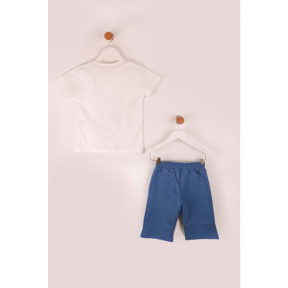 Erkek Çocuk Takım Dino Roar Baskılı - Krem (98/122)