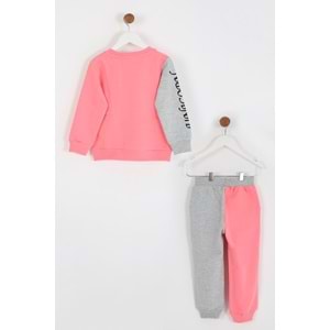 Kız Çocuk Sweat Takım Unicorn Baskılı - Şeker Pembe (98/122)