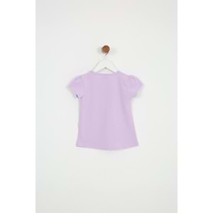 Kız Çocuk Tişört Domuz Baskılı - Lila (92/116)