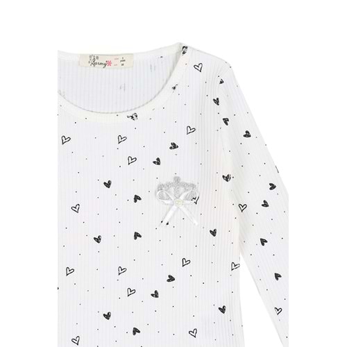 Kız Çocuk Sweat Taç Aksesuarlı - Krem (98/122)