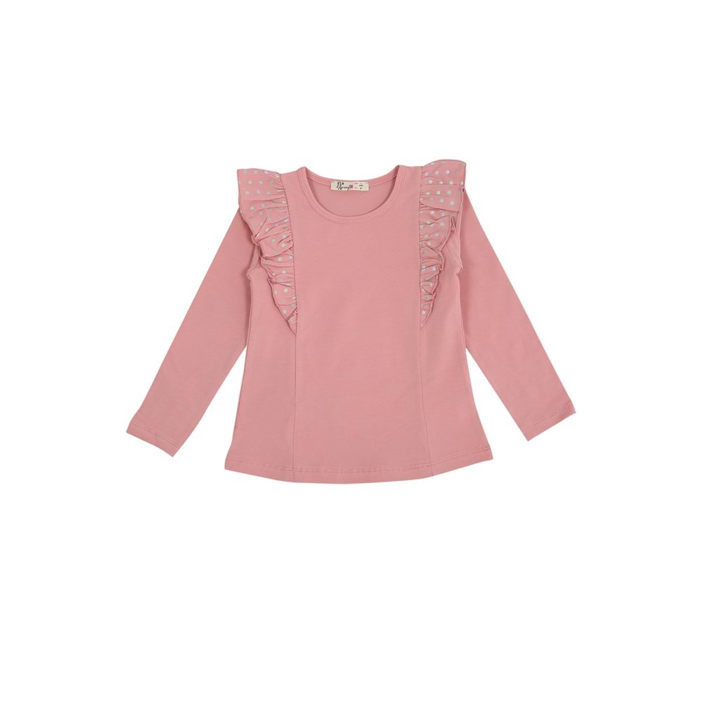 Kız Çocuk Sweat Fırfırlı - Gül Kurusu (98/122)