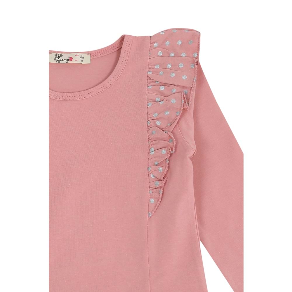 Kız Çocuk Sweat Fırfırlı - Gül Kurusu (98/122)