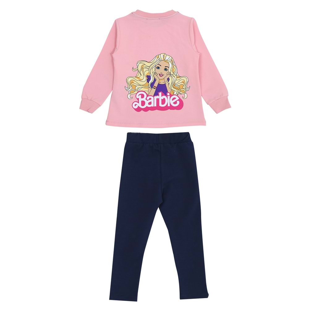Kız Çocuk Sweat Takım Barbie Yazılı - Yavruağzı (98/122)