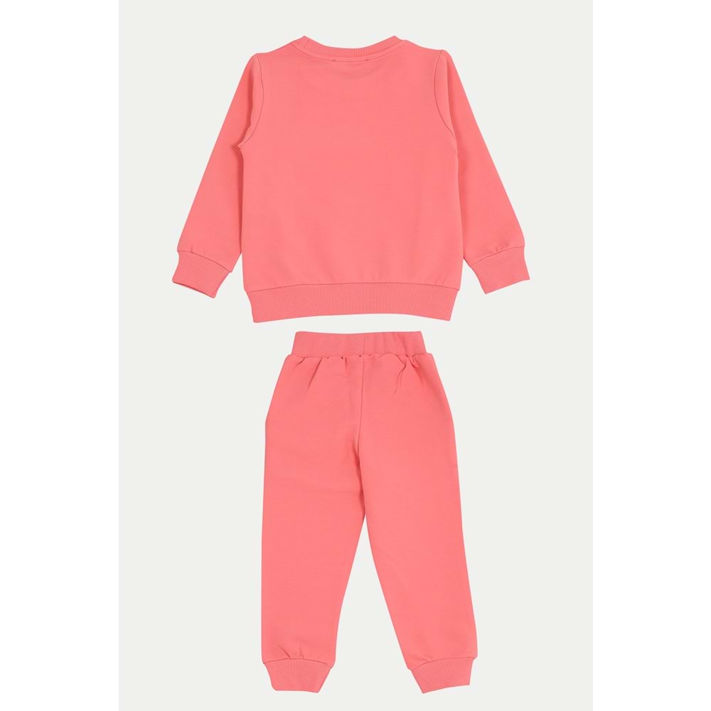Kız Çocuk Sweat Takım Kalpli Barbie Baskılı - Şeker Pembe - 92/116