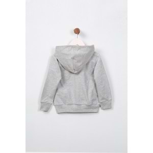 Kız Çocuk Hırka Dantelli Cep - Gri (98/122)