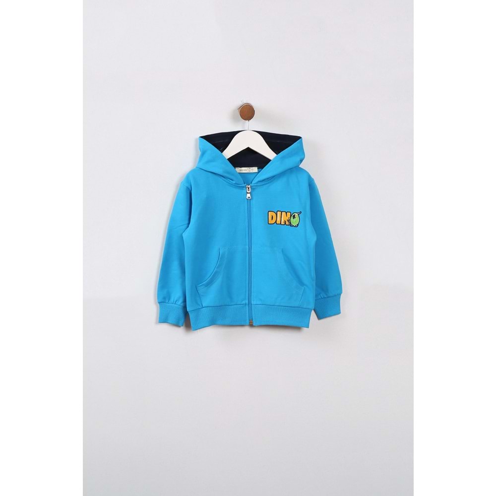 Erkek Çocuk Hırka Dinozorlar Baskılı - Mavi (92/116)