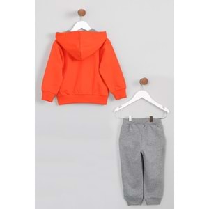 Erkek Çocuk Happy Nakışlı Eşofman Takımı - Oranj (86/110)